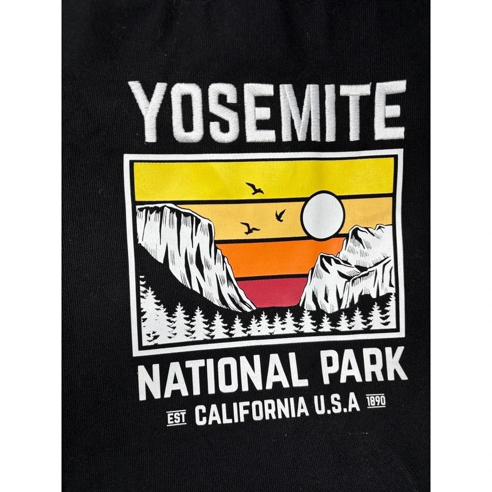 Yosemite National Park Black Canvas Tote Bag‎ California Graphic Print